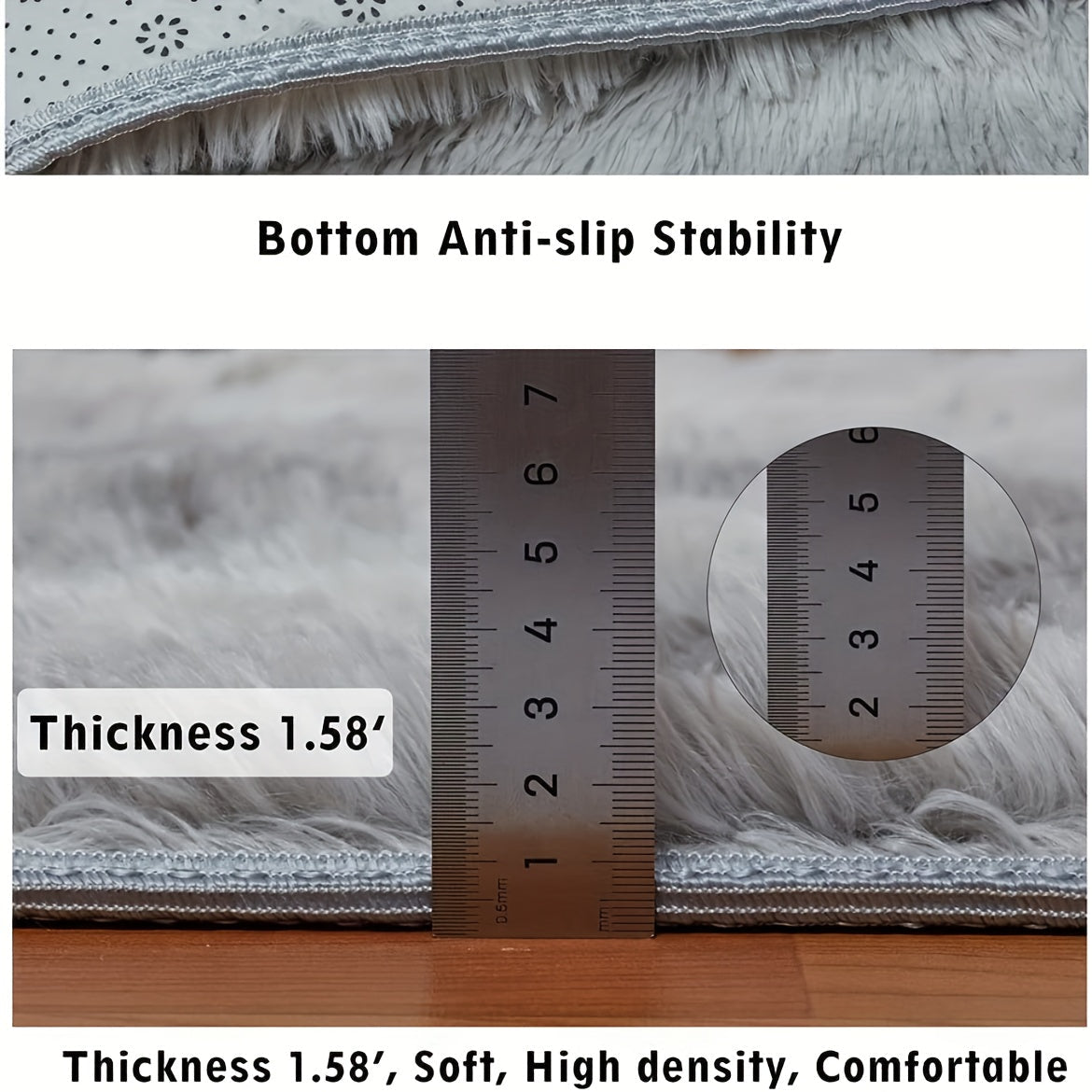 Long Hair Patterned Dyed Carpet for Living Room Bedroom 5x7 Feet