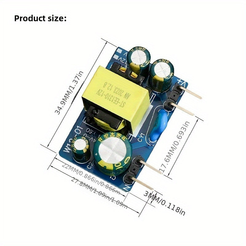 220V to 12V 1A Isolated Switch Power Supply Module AC-DC Step-Down Power Supply