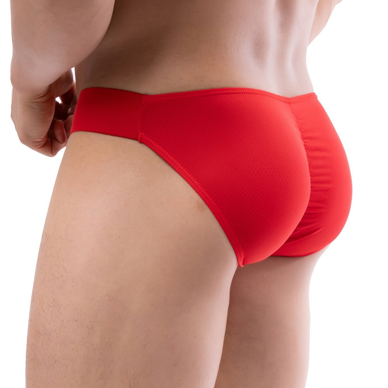 Yoz uchun erkaklar uchun nafas oladigan to'rli ichki kiyim, past belli, bir rangda, o'rtacha cho'ziluvchan, piyoda yurish va ochiq havoda faoliyatlar uchun mos. Naylon to'qilgan matodan tayyorlangan.