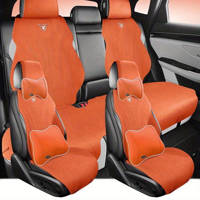 Universal Faux Leather Car Seat Covers for 5 Seats All-Season Durable Breathable