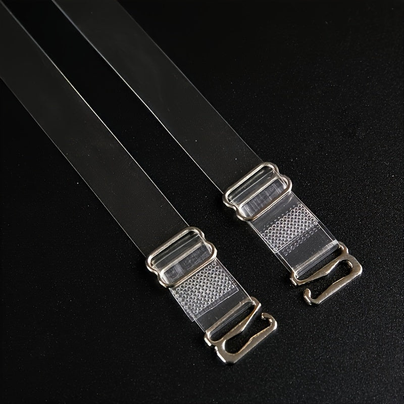 8-Pack Transparent Shoulder Straps with Metal Buckles for Women's Lingerie