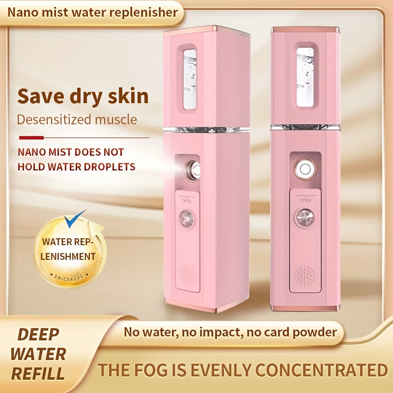 Portable USB Rechargeable Facial Mist Sprayer Pink White Travel Home Humidifier
