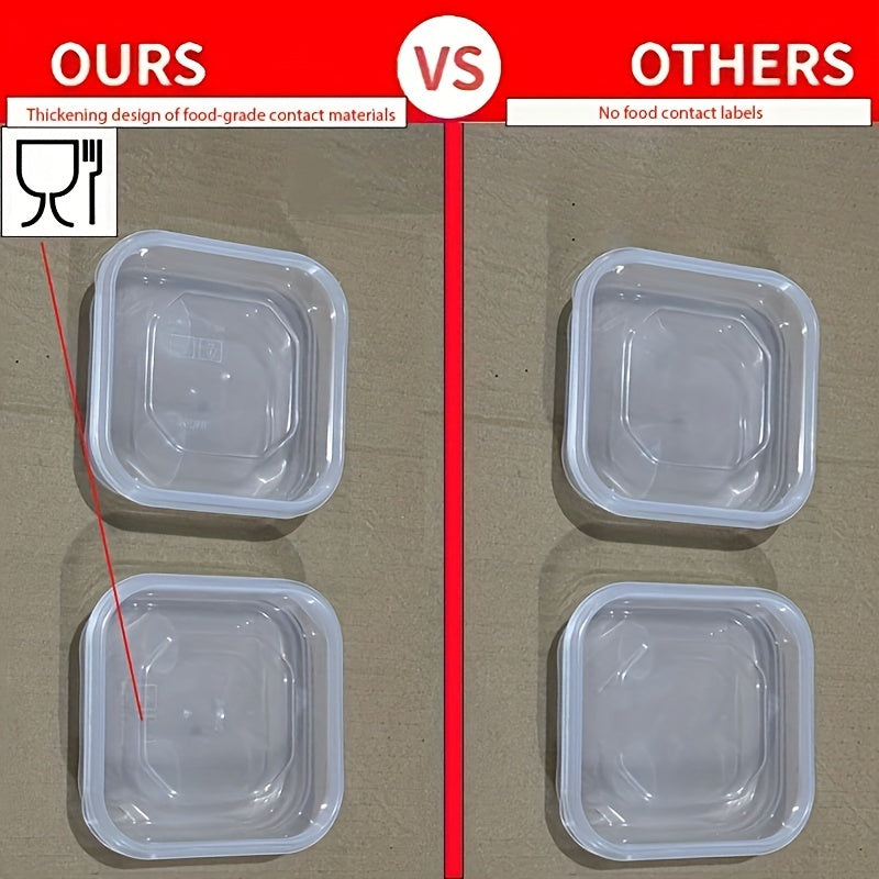 5 Pcs Food Grade Plastic Storage Containers for Fridge, Stackable, Sealed Preservation