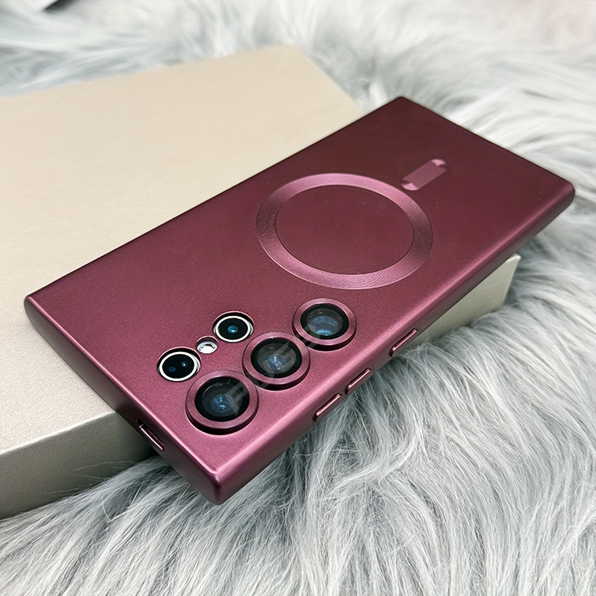 Luxury Matte Magnetic Soft Bumper Phone Case for Samsung Galaxy S21 Ultra Plus with Lens Protector and Wireless Charging