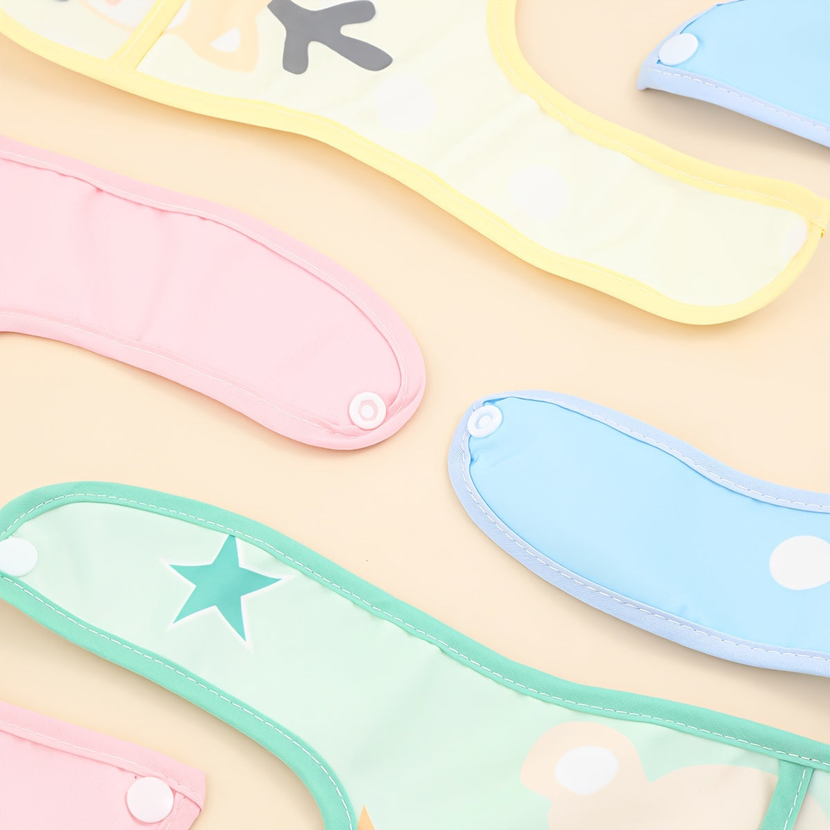 Baby Bib Set Waterproof Sleeveless Back-Wear for Kids and Infants 3 or 5 Pieces