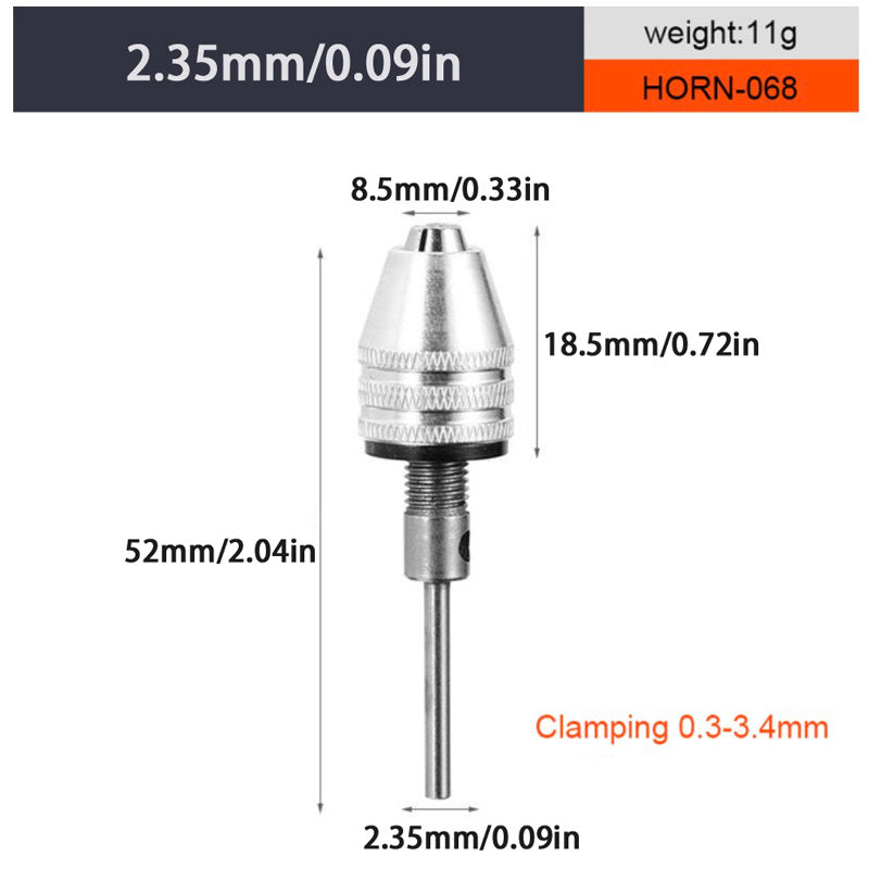 Mini Keyless Drill Chuck 0.3-8mm Self-Tighten Electric Drill Bits Adapter
