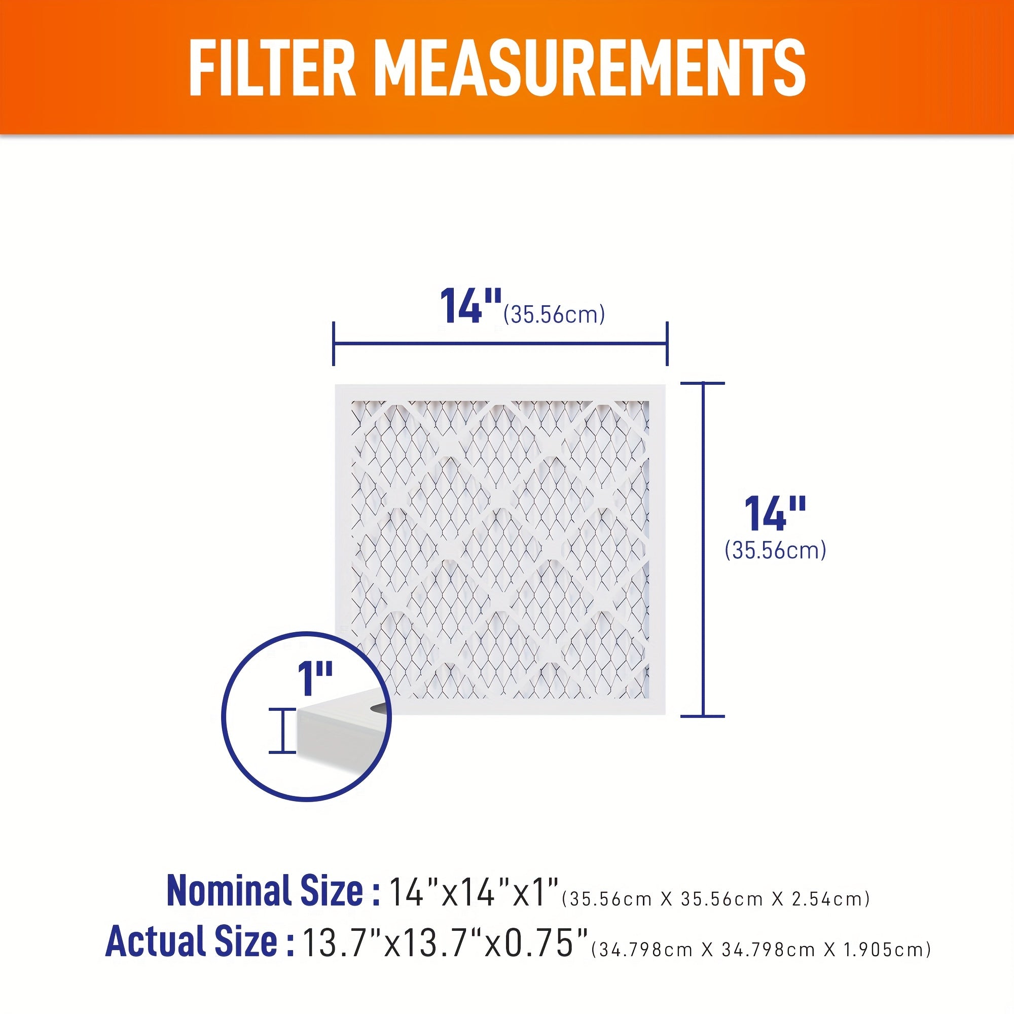 6 Pack MERV 11 Air Filters 14x14x1 Waterproof Cardboard Steel Mesh