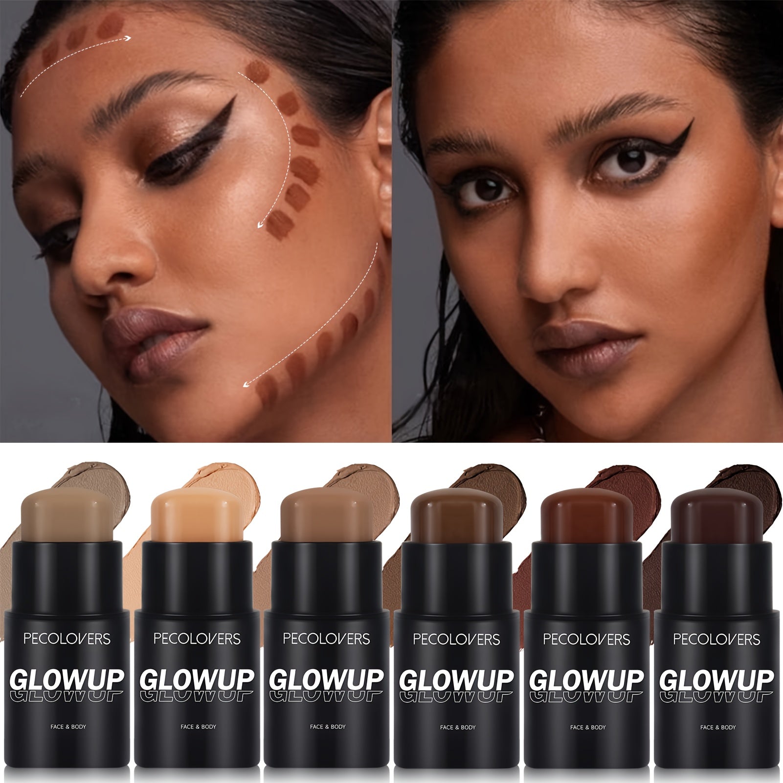 Long-Lasting Contouring Stick with Matte Bronzer for Face and Nose Definition