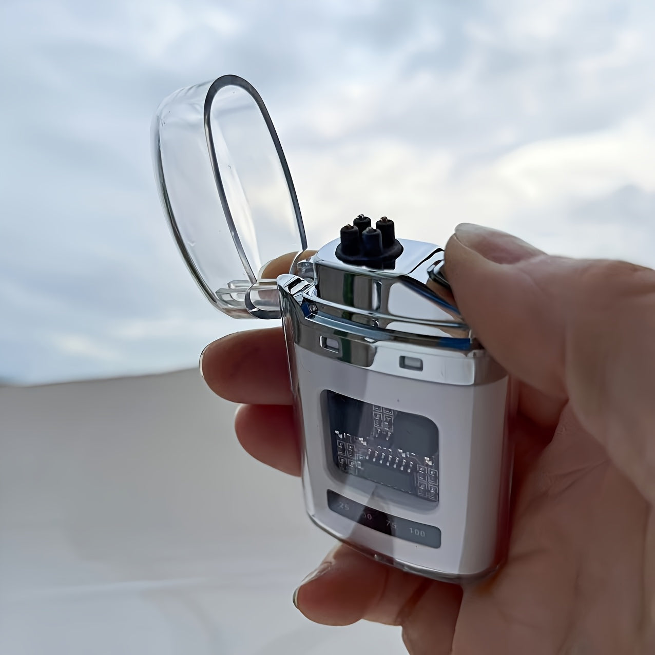 Encendedor de plasma para hombres, sin llama, a prueba de viento, recargable, para acampar y viajar