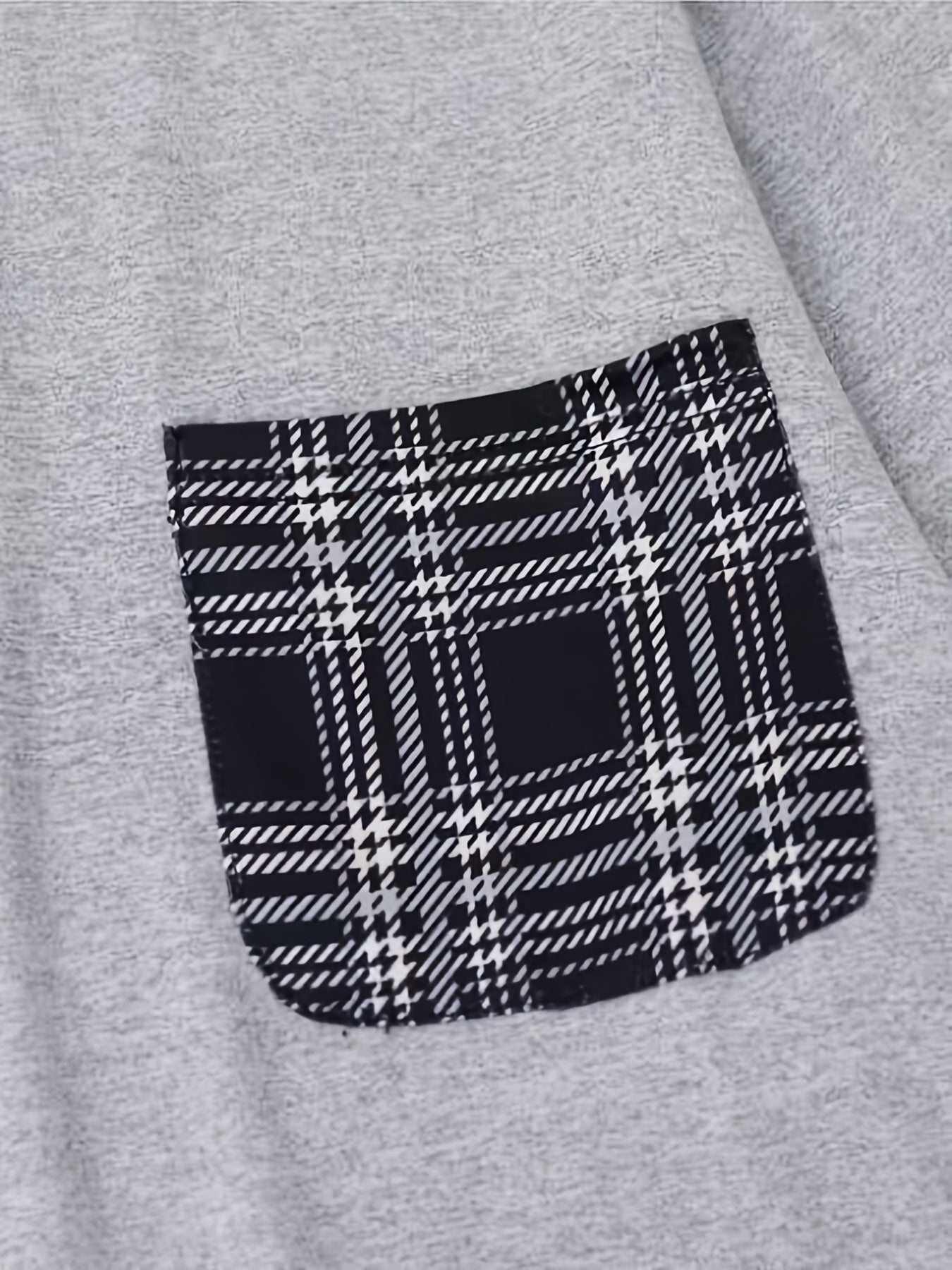 Men's Sleepwear Set Long Sleeve Crew Neck Top and Plaid Pants All-Season Knit Polyester Spandex