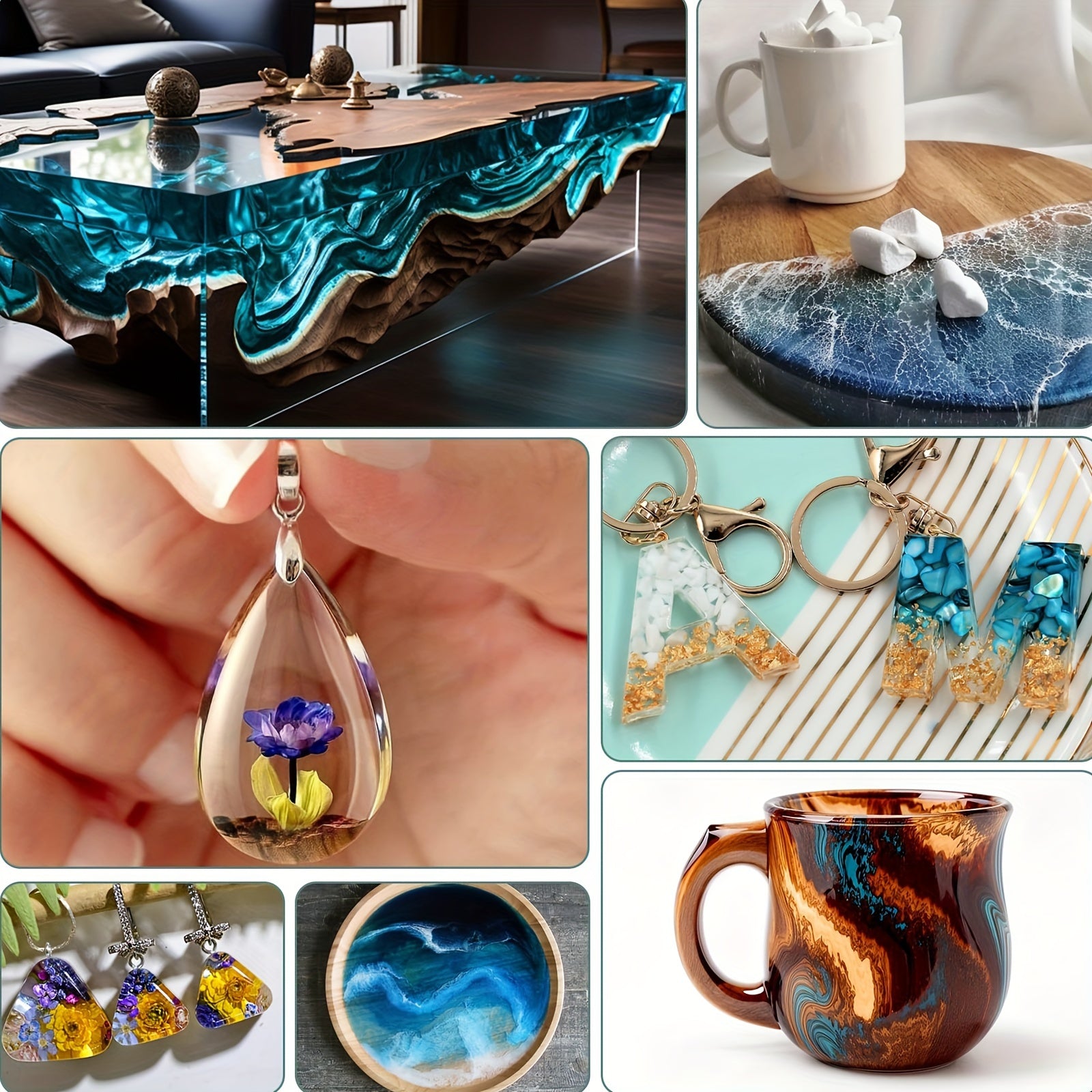 Crystal Clear Epoxy Resin Kit for Jewelry Art Crafts Wood Projects Bubbles Free