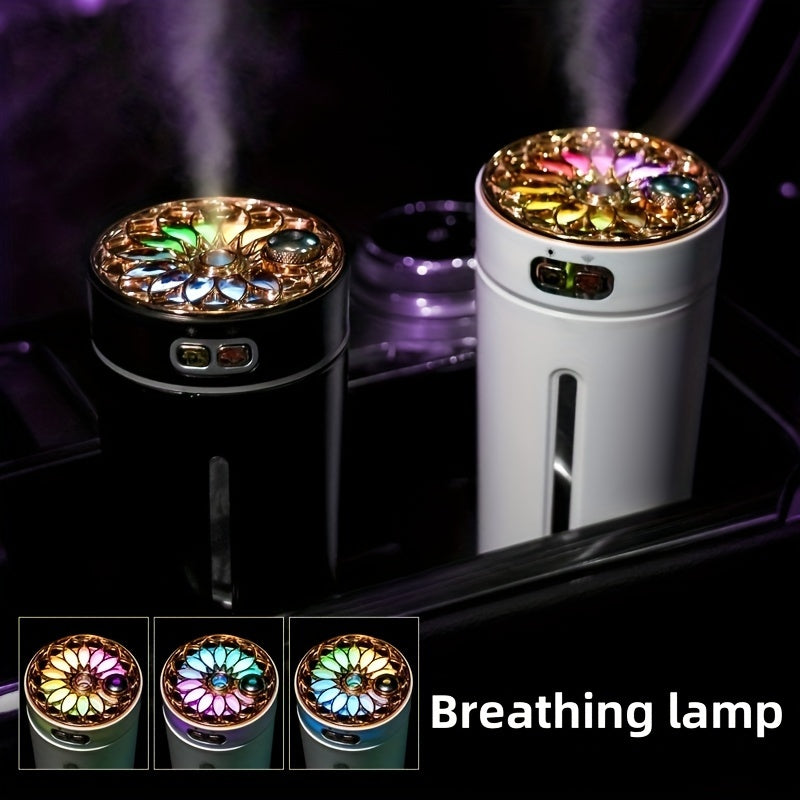 Portable Car Humidifier with Color Light and Essential Oil Diffuser for Home and Vehicle