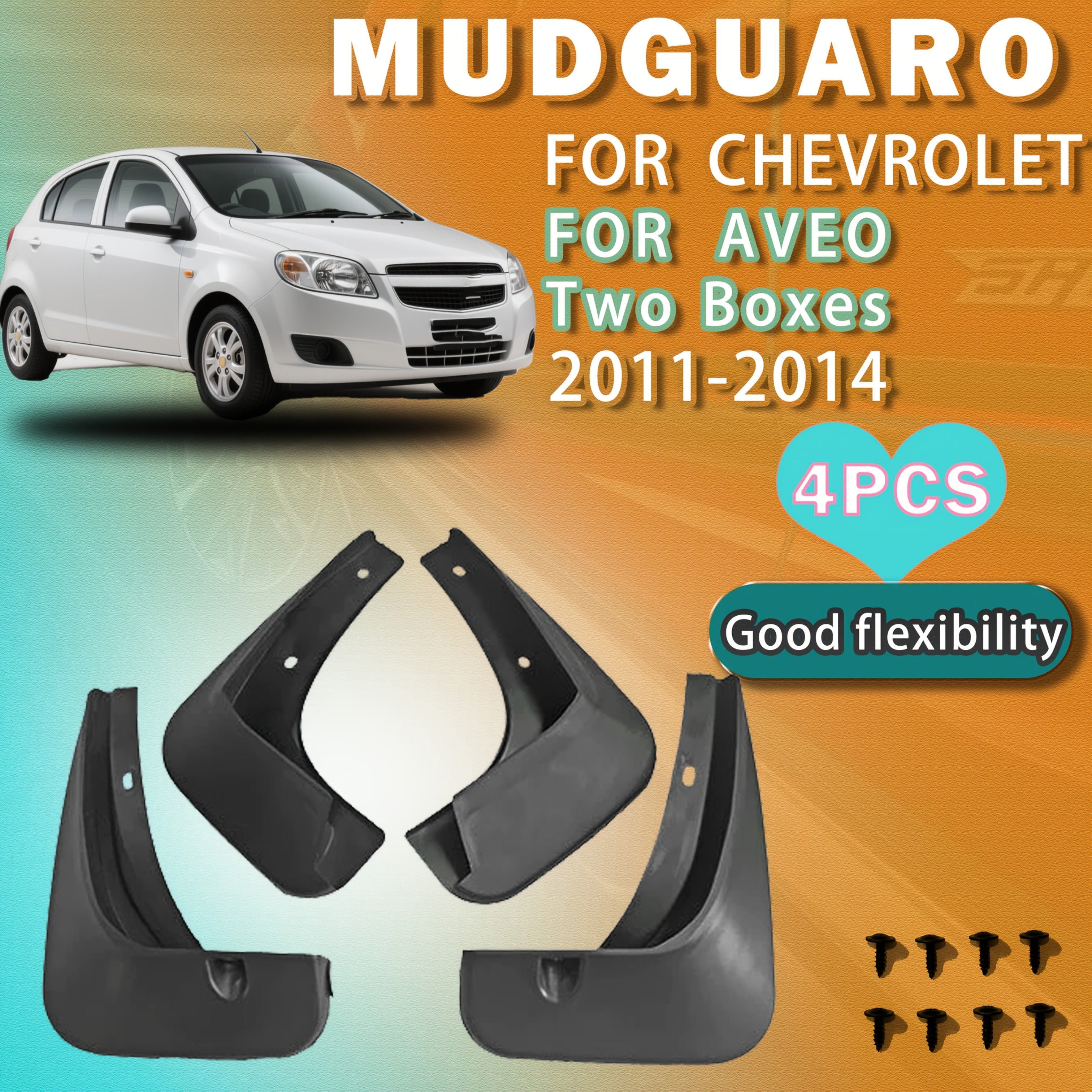 Car Mud Flaps Set Durable Scratch-Proof Fender Mudguards for Front and Rear Wheels