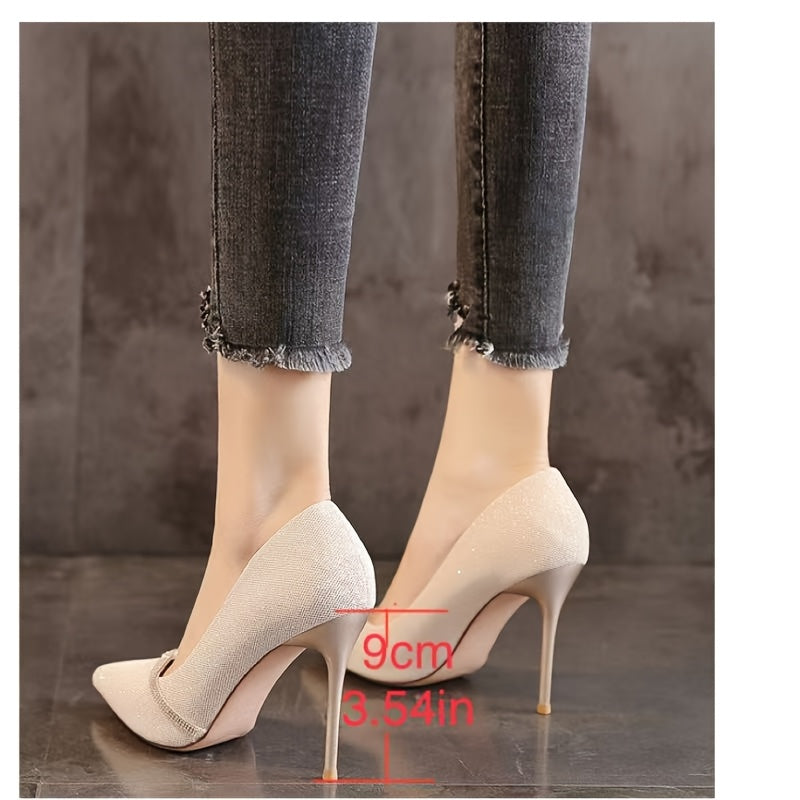 Women Rhinestone Stiletto Pumps Pointed Toe High Heel Sandals