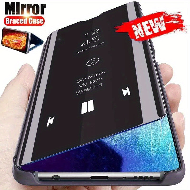 Samsung Galaxy S25 S24 Ultra Plus FE Clear View Magnetic Flip Stand Phone Case TPU