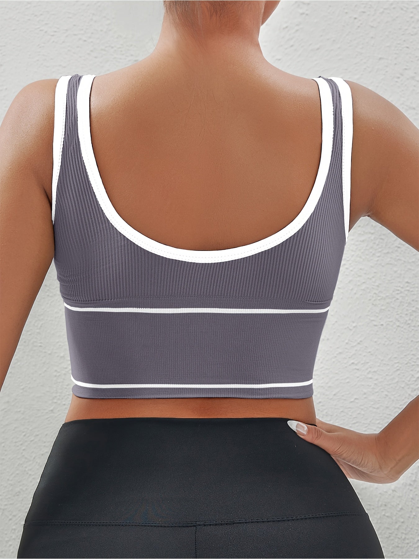 Women Sports Bra Tank Top Set Wire-Free Padded High Elasticity for Yoga Running
