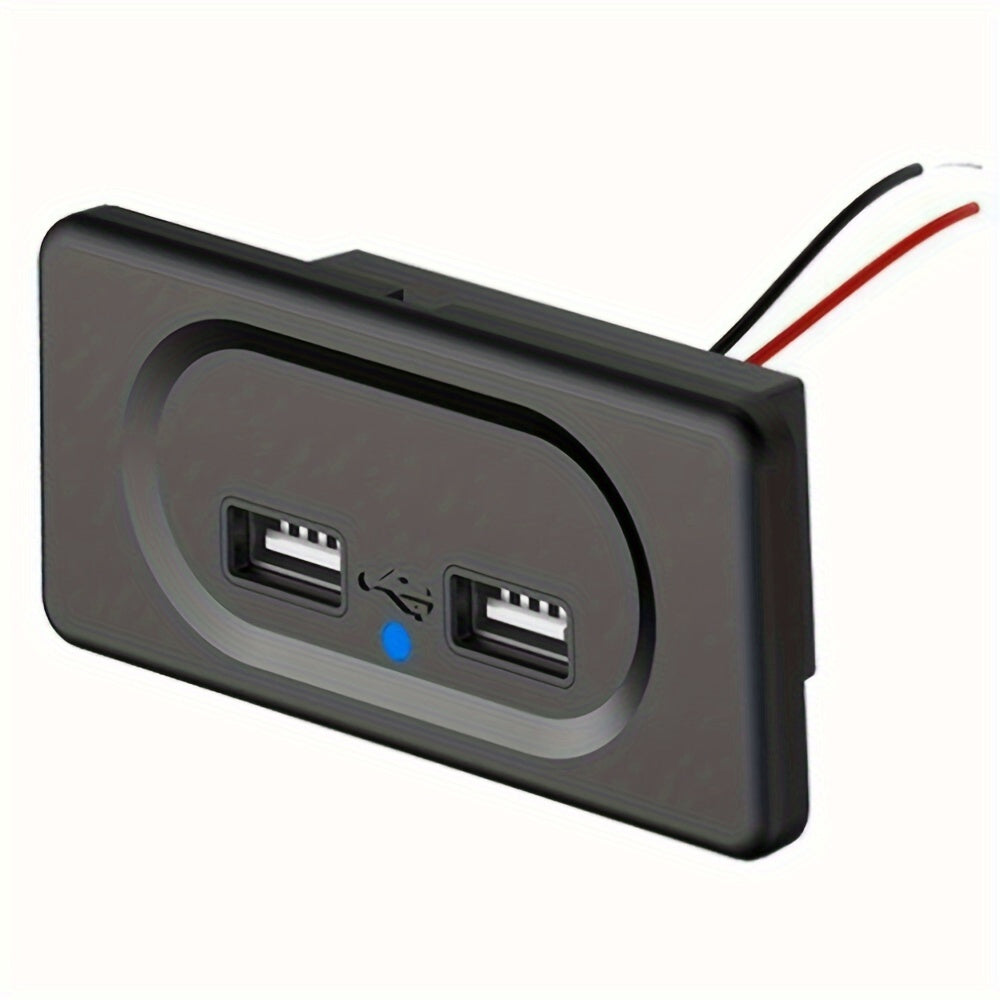 Dual USB Port Fast Charger Socket for Motorcycle Car RV ABS Material