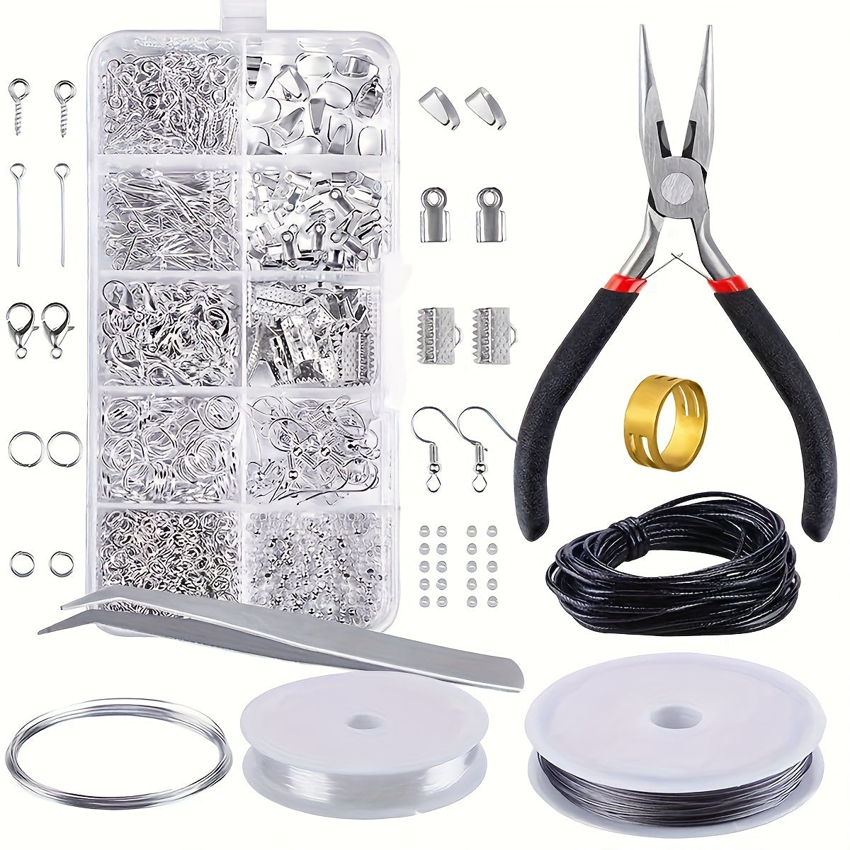 Jewelry Making Kit with 900 Pieces Beads Tools for DIY Crafting for Adults and Beginners
