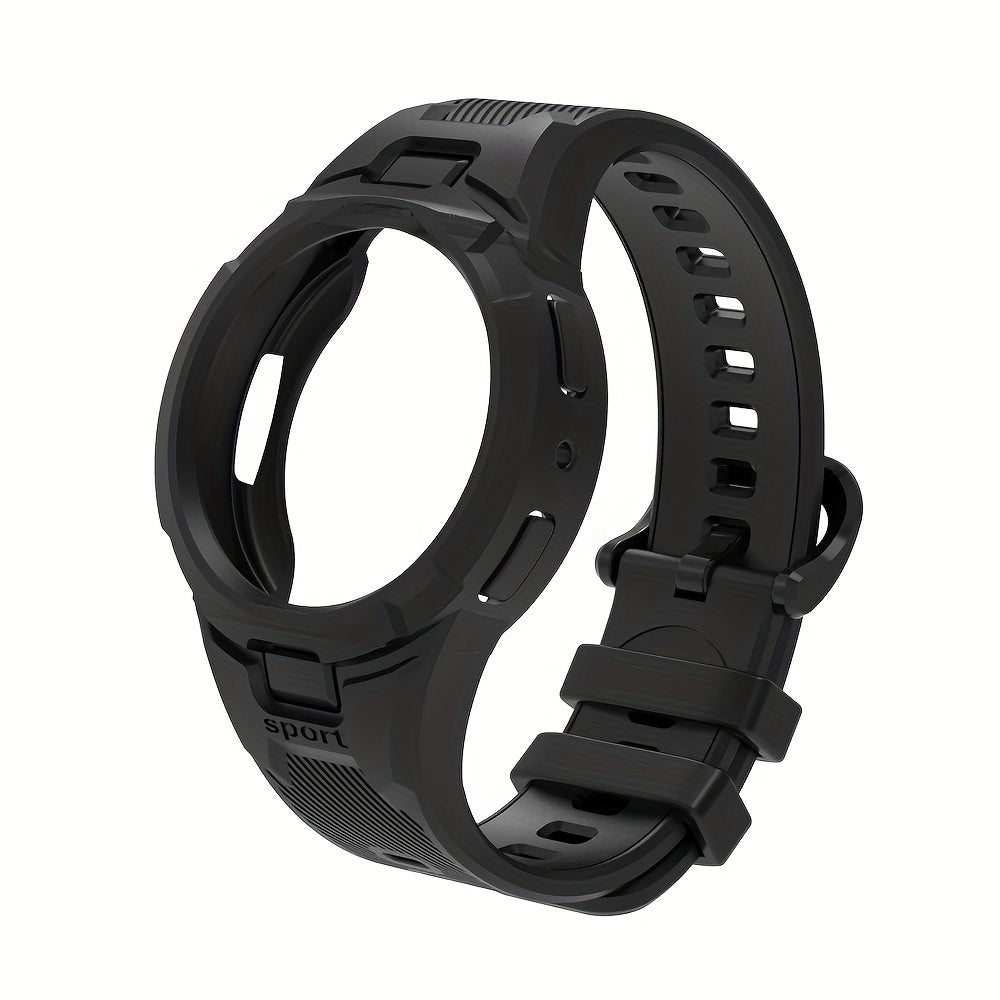 Sports Watch Strap Silicone with Half-Shell Design for Samsung Watch 4/5/6 40mm 44mm