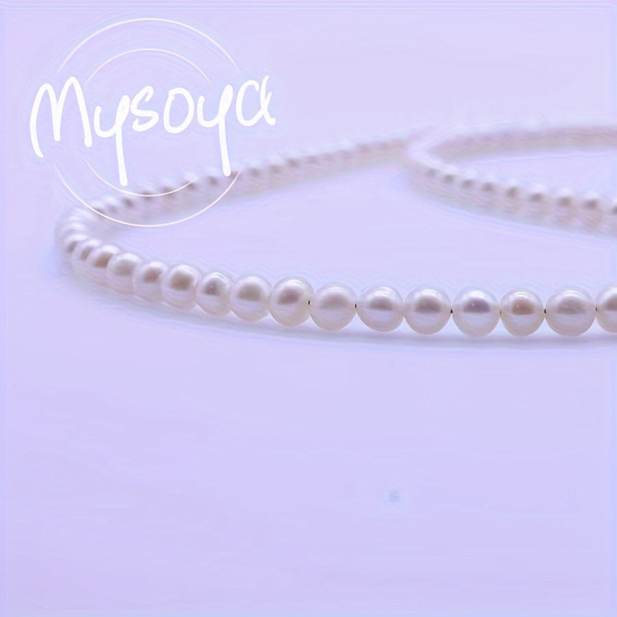 Natural White Freshwater Pearl Necklace Choker 4.5-5mm Gift Box Unisex Jewelry