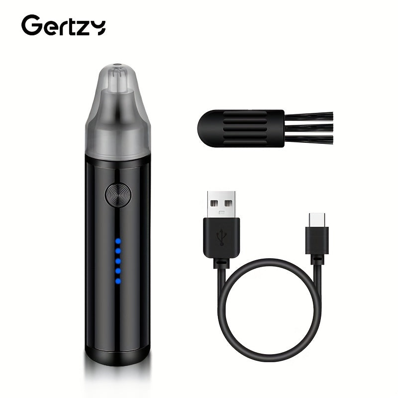 GERTZY Elektr trimmer: burun va quloq sochlari, qoshlarni parvarish qilish, zanglamaydigan po'latdan yasalgan pichoq, sukutli motor, USB Type-C qayta zaryadlanuvchi 500mAh litiy batareya, portativ, og'riqsiz soch olib tashlash, ideal uchun