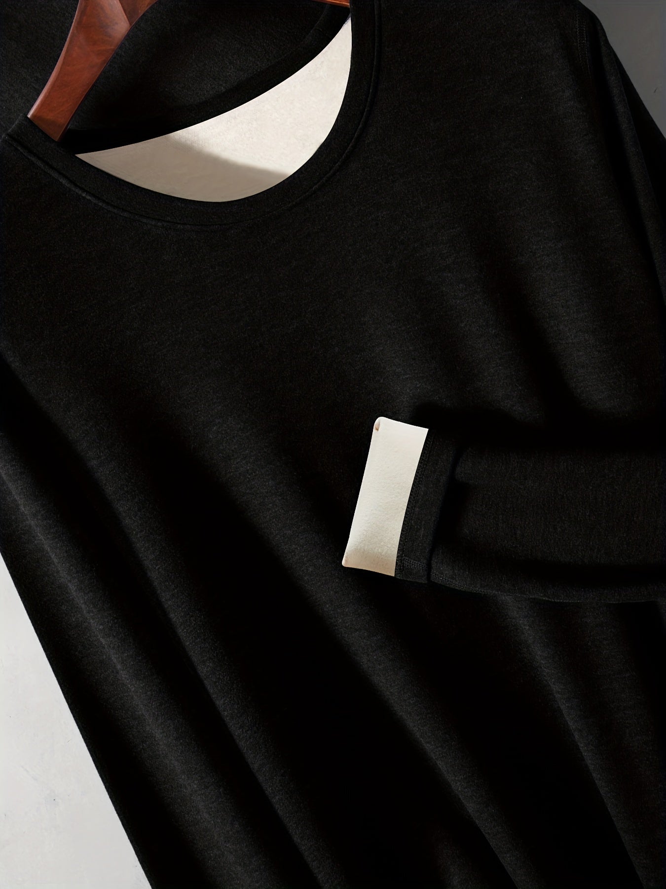 Мужской зимний теплый комплект нижнего белья штаны и топ с круглым вырезом, однотонный, из полиэстера для взрослых и подростков