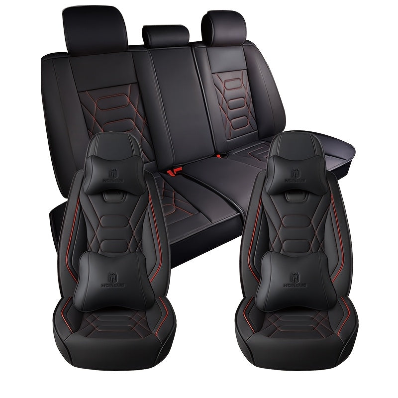All-Season Wear-Resistant PU Leather Car Seat Cover for 5-Seater