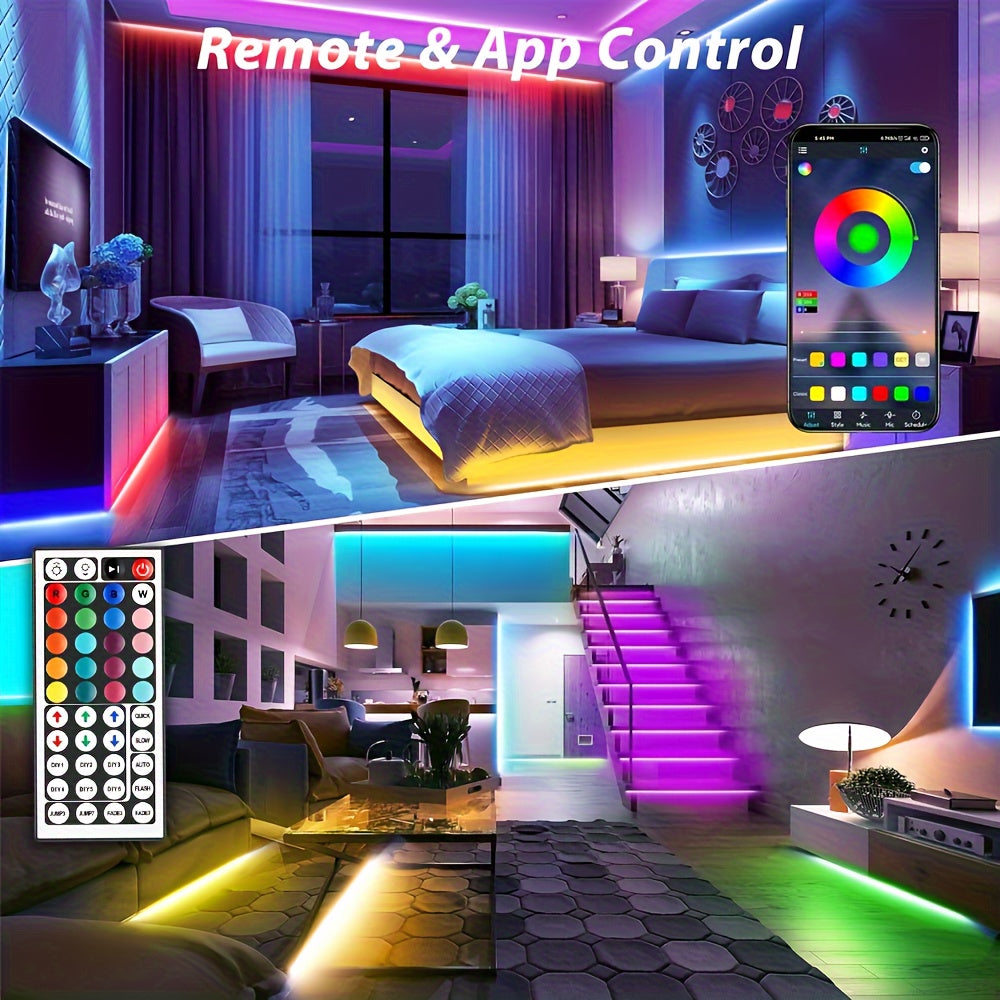 RGB LED chiroqlar chizig'i 91cm dan 29.87m gacha USB rang o'zgartirish masofadan boshqarish ilovasi bilan