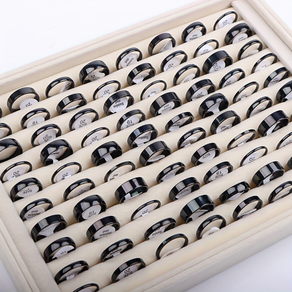 Women's Stainless Steel Rings Pack of 30/50 Minimalist Smooth 2-8mm for Engagements and Weddings