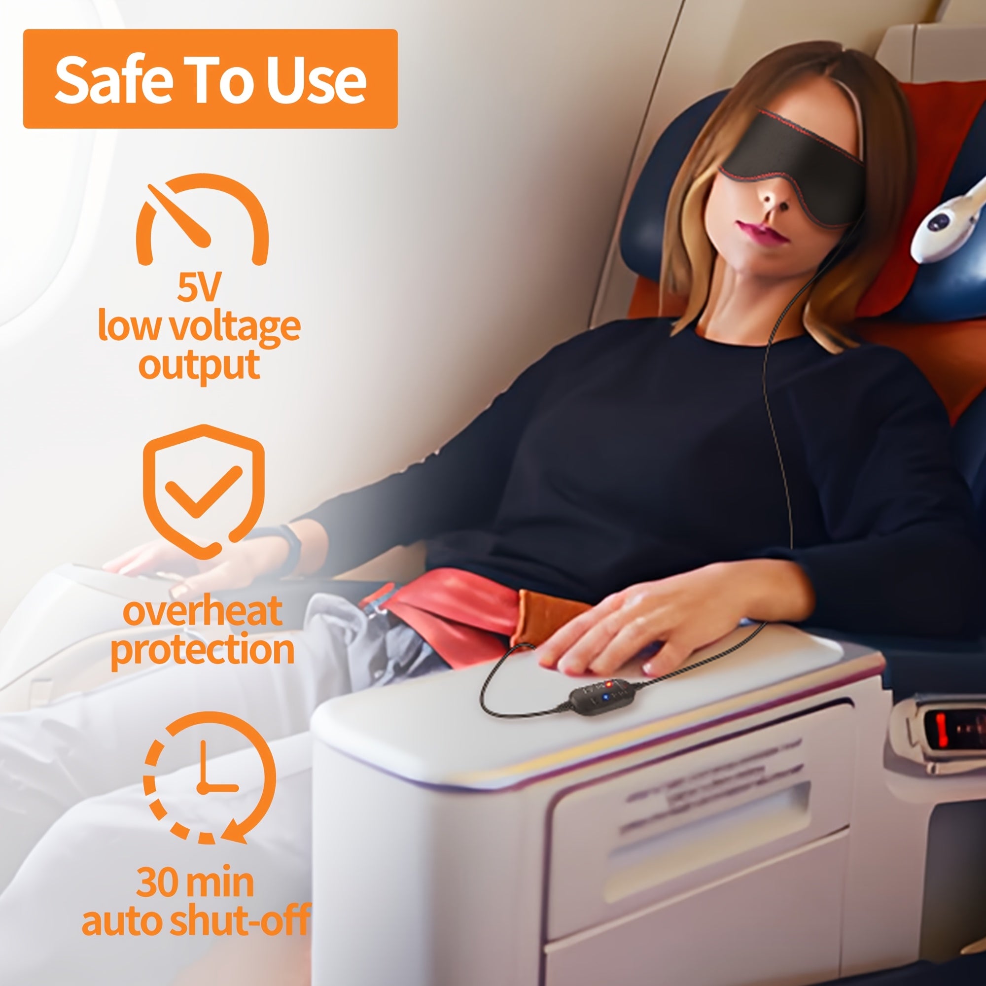 Heated Eye Mask USB Washable for Hot Compress Relaxing Eyes Sleep Aid