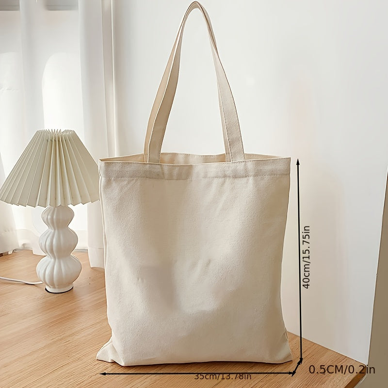 Canvas Shoulder Bag for Women with Simple Color Modern Design Versatile Tote and Diaper Bag