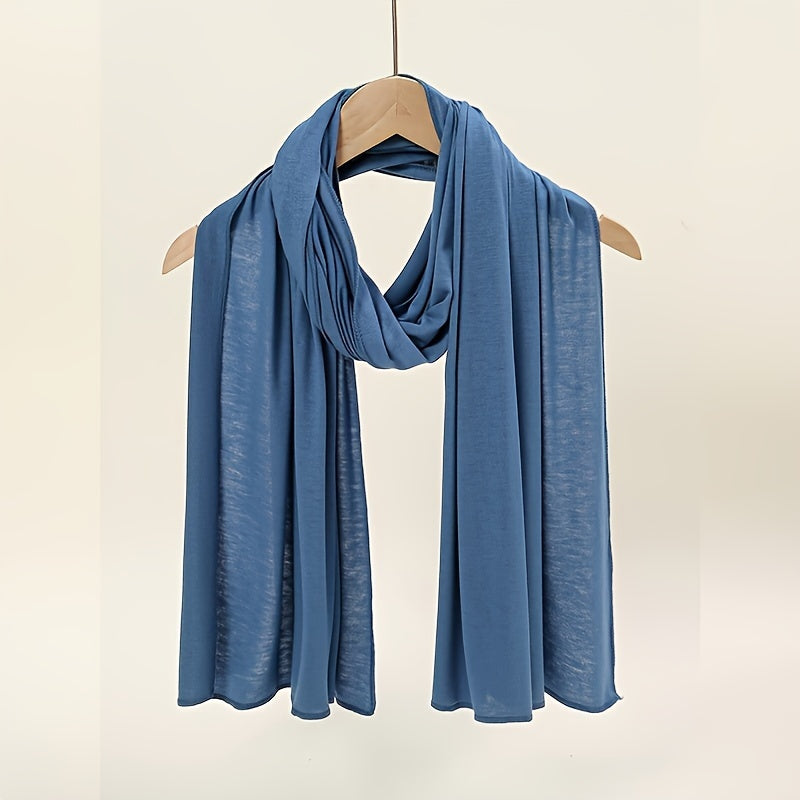 Ayollar uchun yuqori sifatli bir rangli polyester sharf, barcha fasllar va tadbirlar uchun mos, Ramazon uchun qulay.