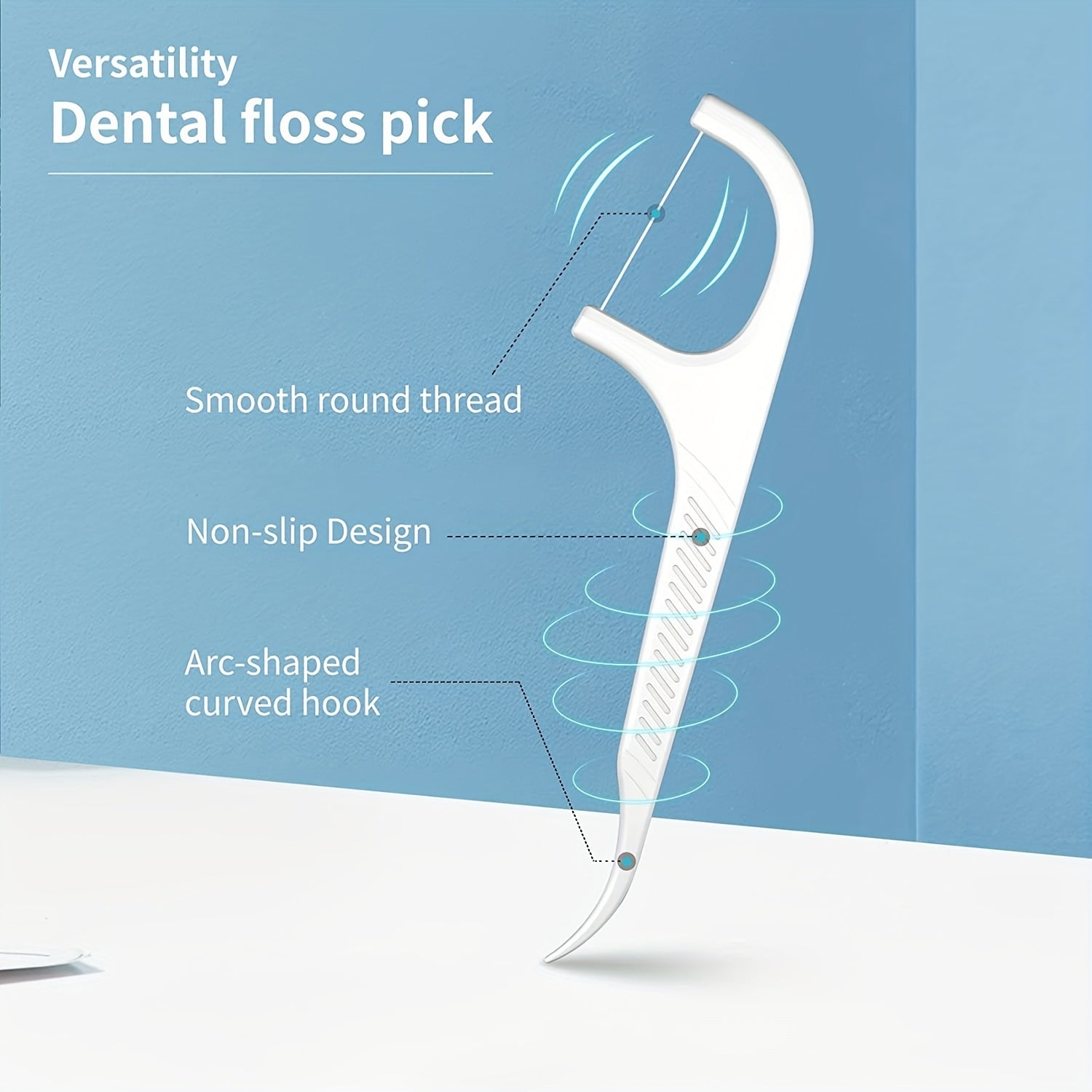 Double-Headed Dental Flosses with Toothpick Tips Pack of 10 Pink or White