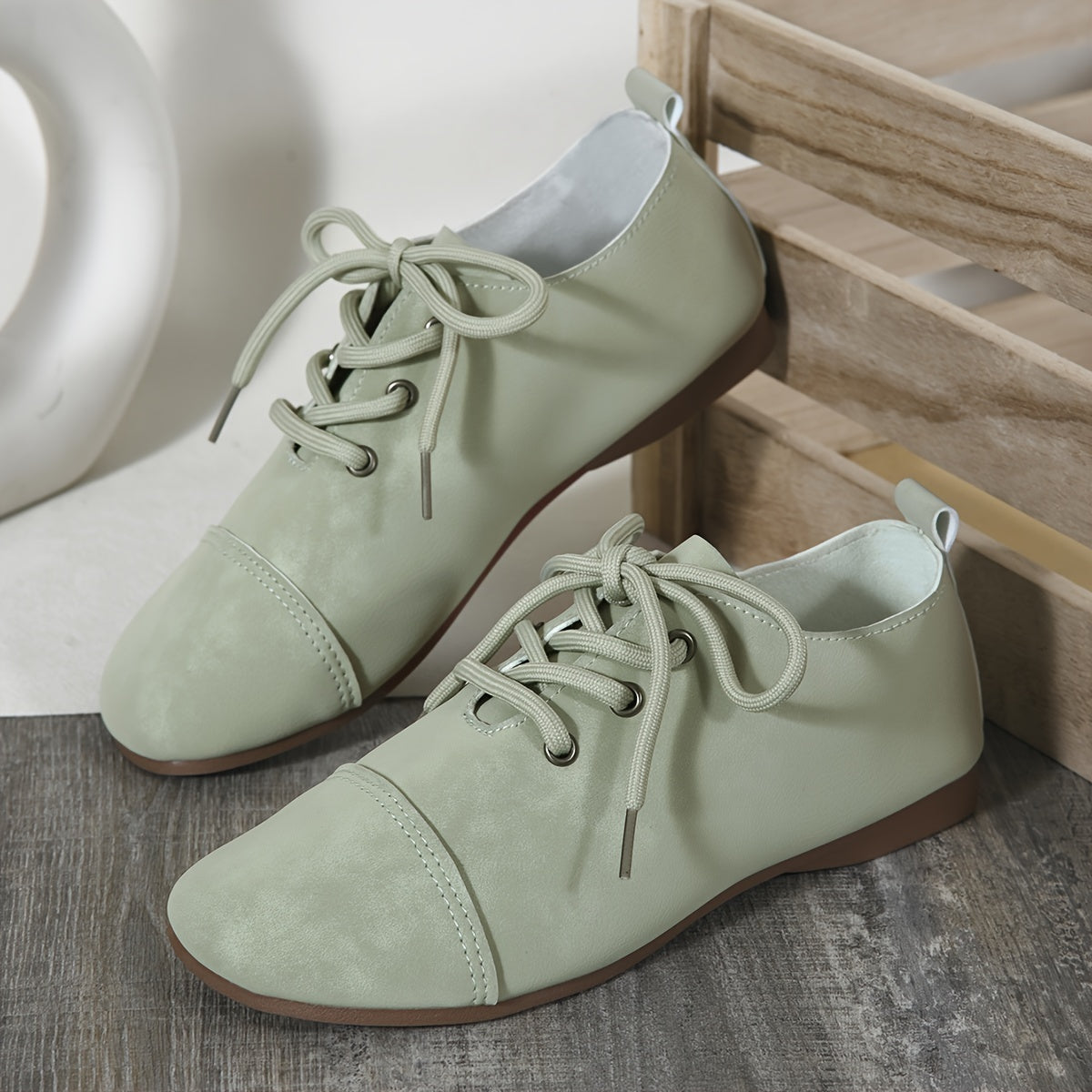 Women's Olive Green Mary Jane Flats Casual Comfortable All-Season Shoes