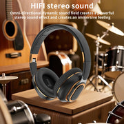 Auriculares inalámbricos con aislamiento de sonido, batería recargable, 16H de duración, micrófono, control de volumen, plegables para ejercicio, juegos y grabación