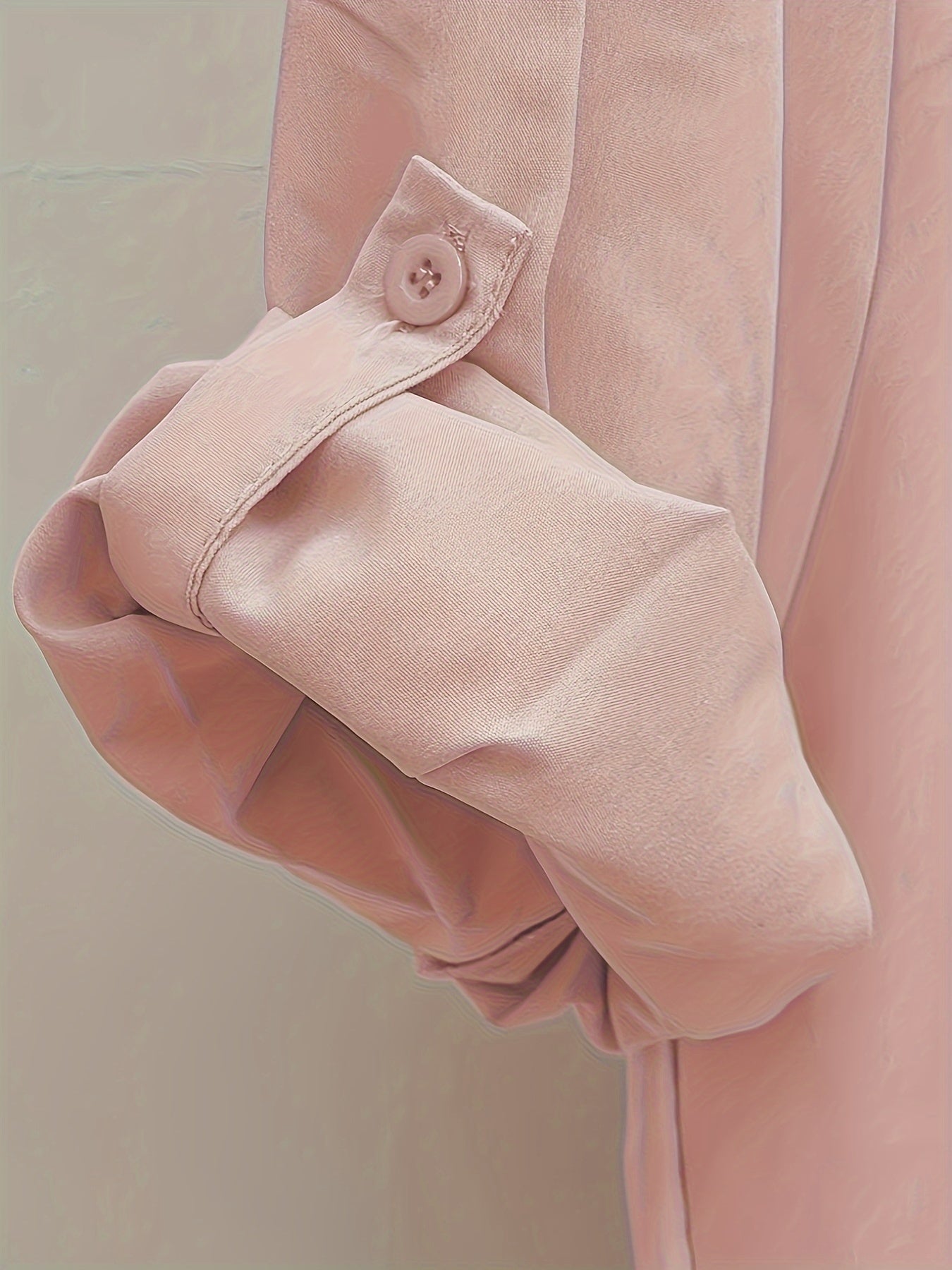 Women's Casual Oversized Midi Shirt with Lapel Collar and Button Details in Polyester Spandex Blend