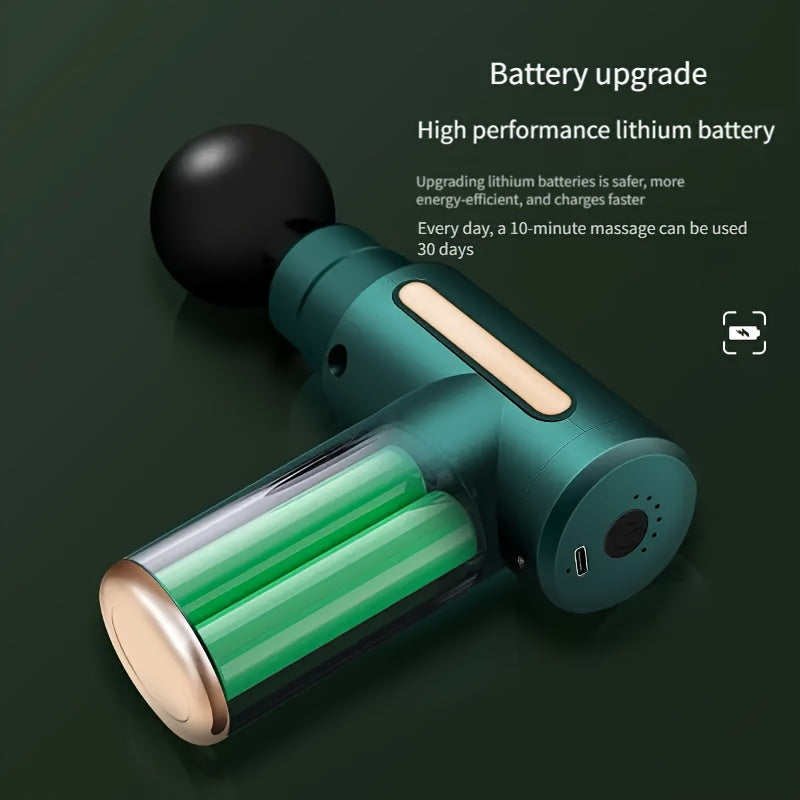 80W USB Massage Gun with 6 Intensity Levels Rechargeable Lithium Battery Full-Body Ergonomic Design