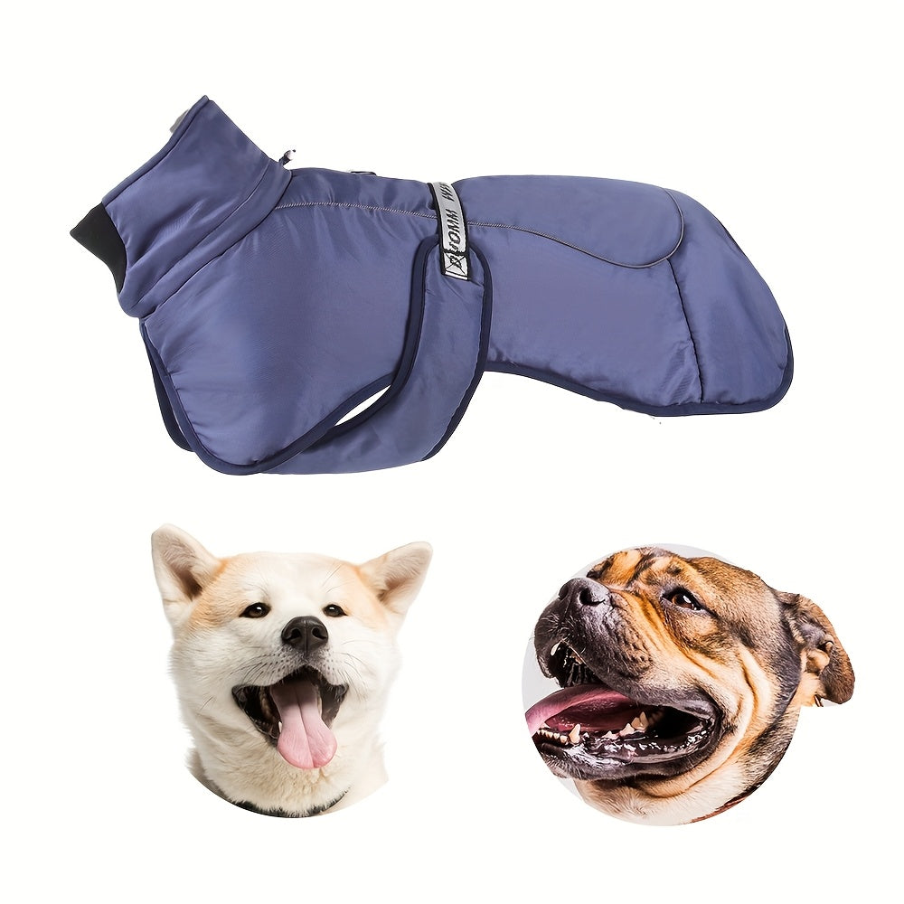 Waterproof Windproof Dog Jacket with Fleece Lining for Small to Large Breeds