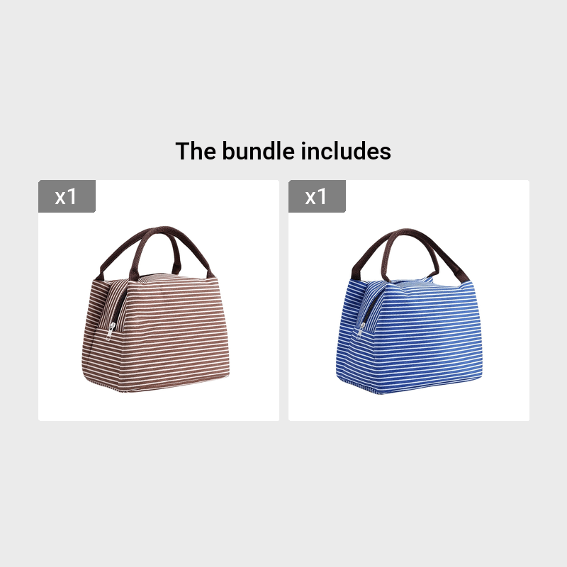 Insulated Lunch Box Bag with Aluminum Foil Lining Reusable Bento for Outdoor Picnics