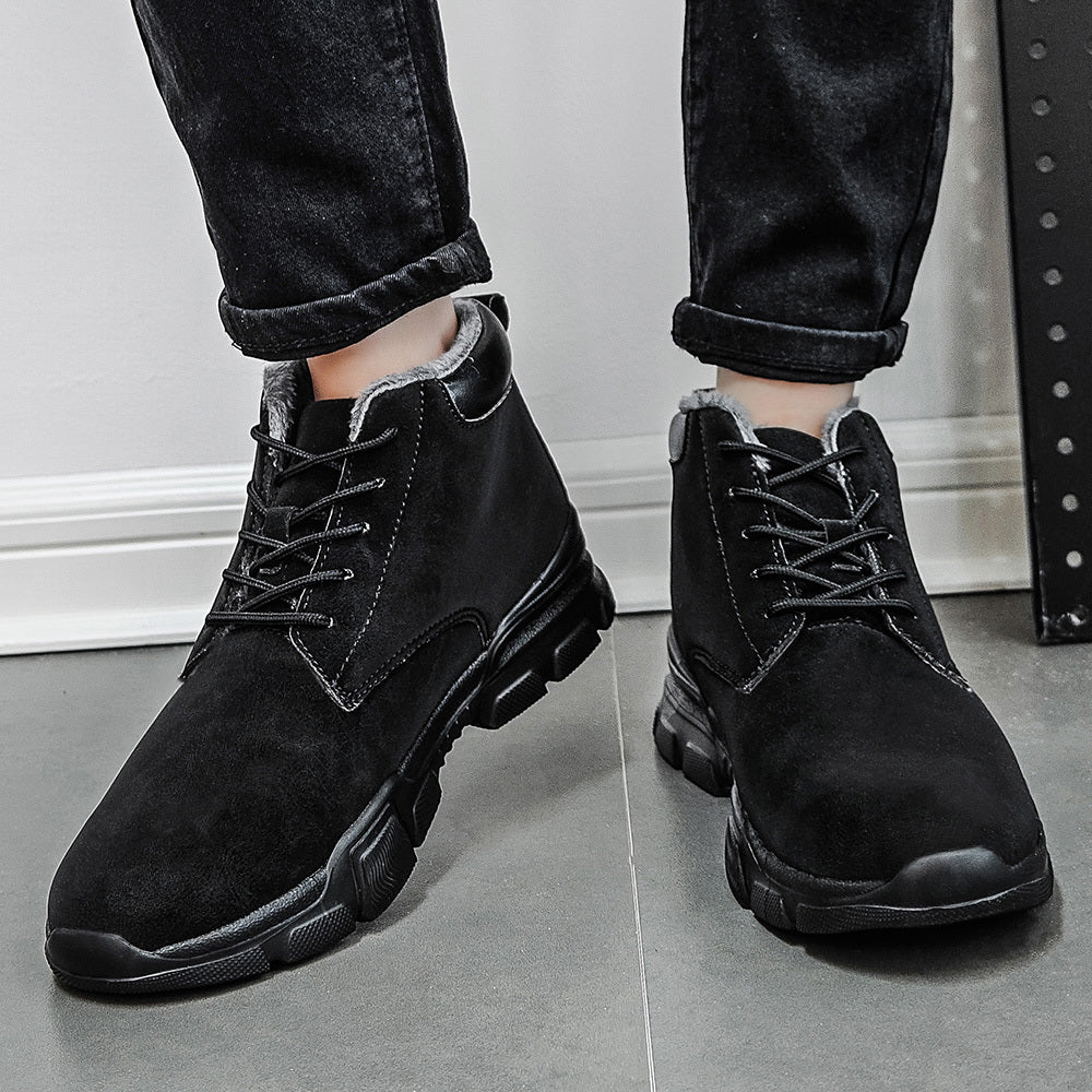 Women's Chunky Platform Slip-On Boots Black All-Season Non-Slip Durable EVA