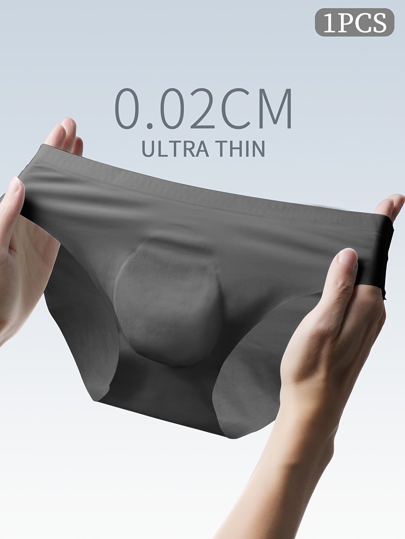 Men's Seamless Breathable Nylon Spandex Briefs with Transparent Crotch