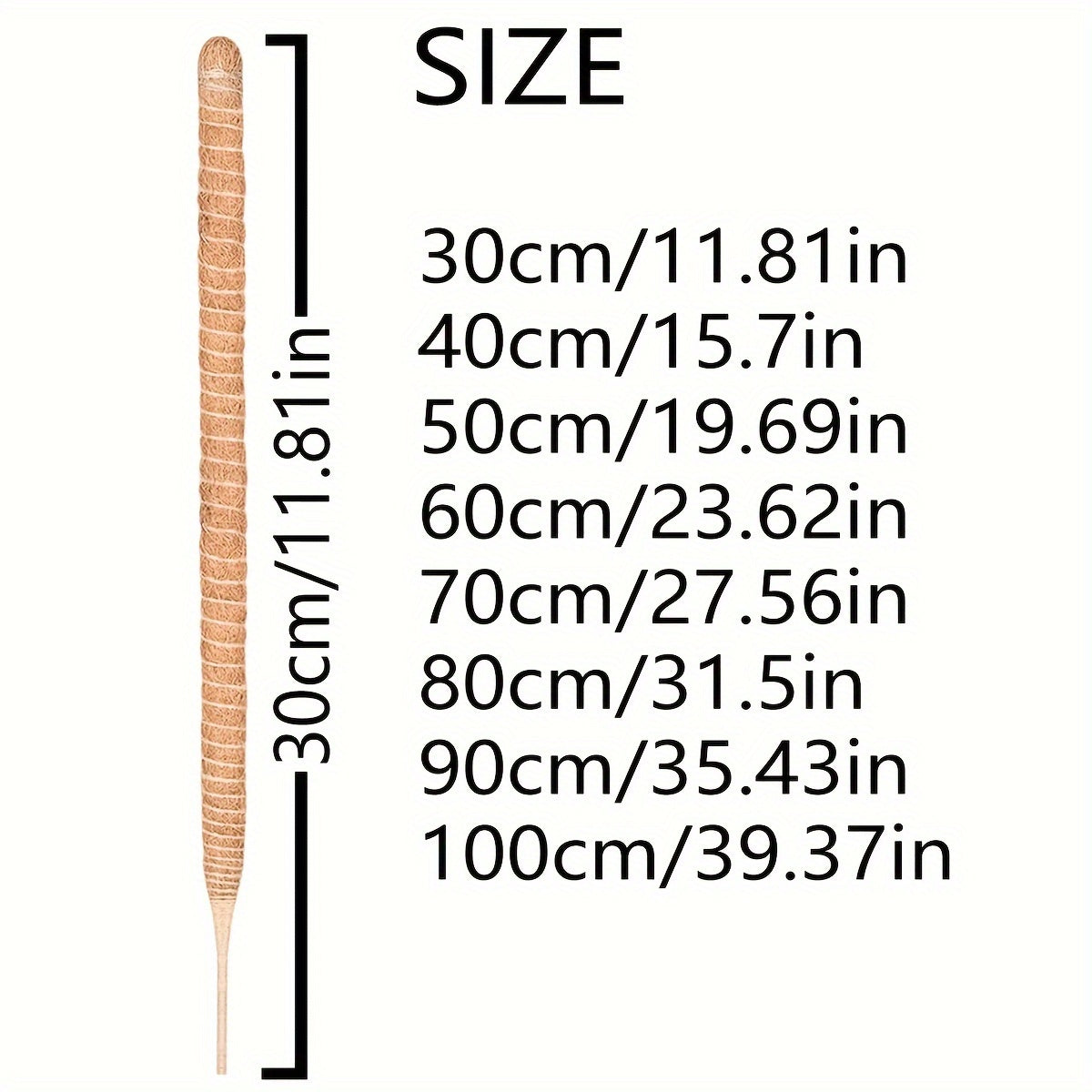 Metal Moss Pole for Monstera Climbing Plants Indoor Support Extension Light Brown