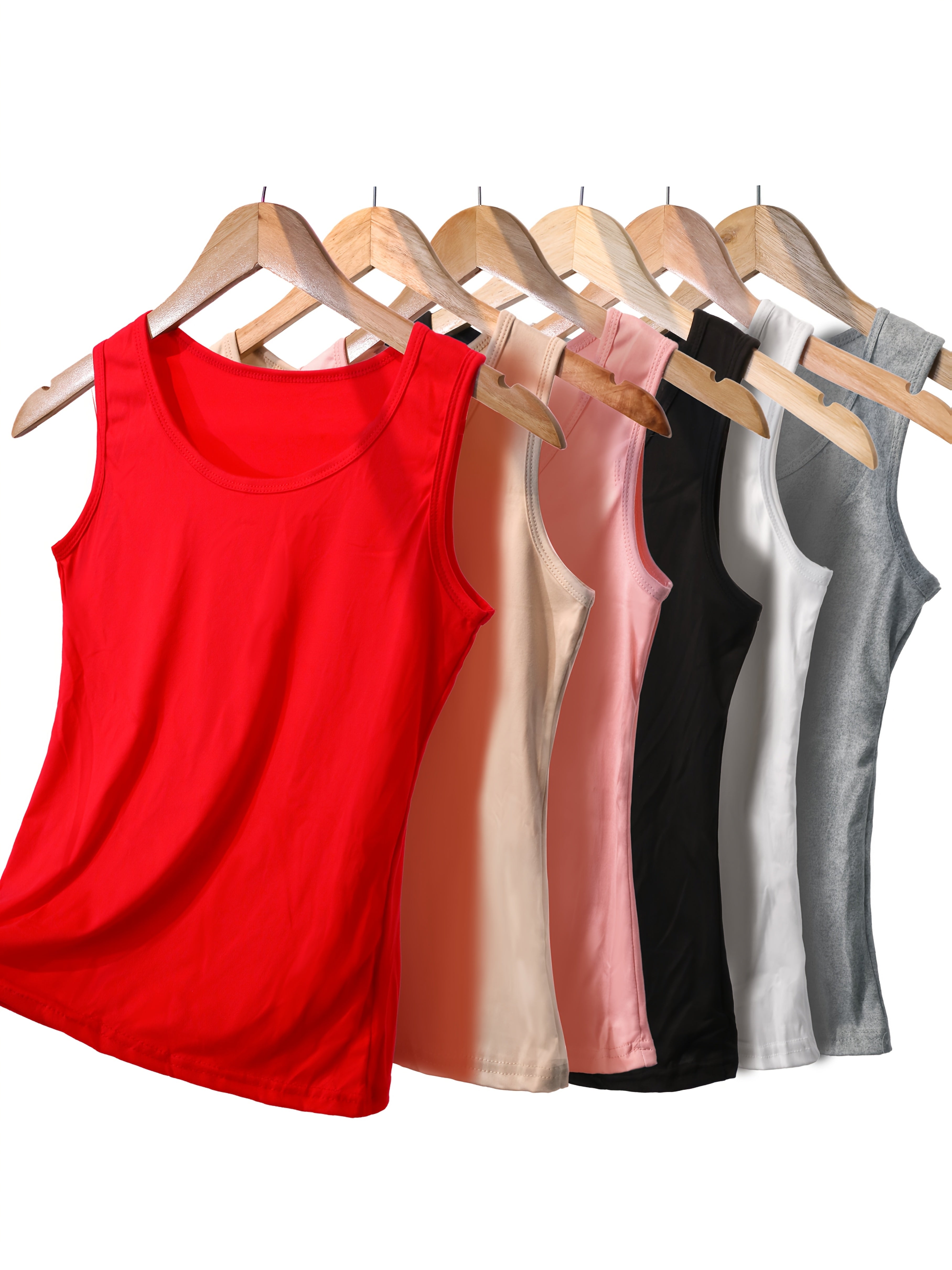 Женские майки без рукавов больших размеров, упаковка из 6 штук, универсальные эластичные базовые модели