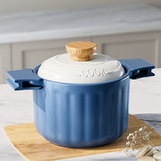 Textured Ceramic Soup Pot Yellow Lid Non-Stick Heat-Resistant Cookware