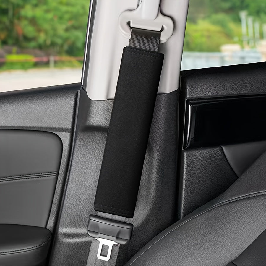 Car Seat Belt Shoulder Pads Soft Comfort Covers Black 2 Pieces