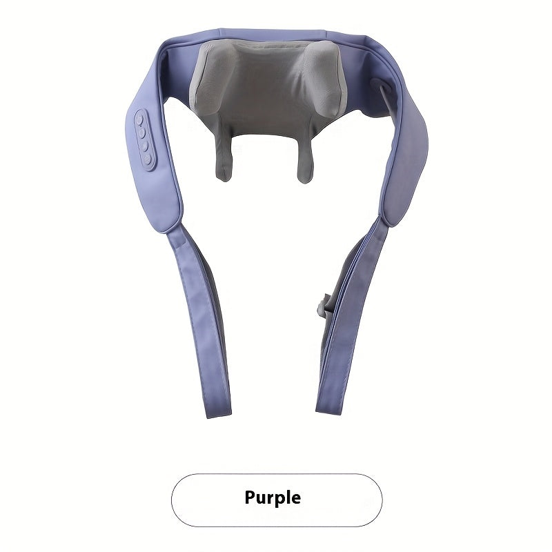Wireless Neck and Shoulder Massager with 6-Claw Massage Head Heating Function Soft Breathable Fabric and Back Strap