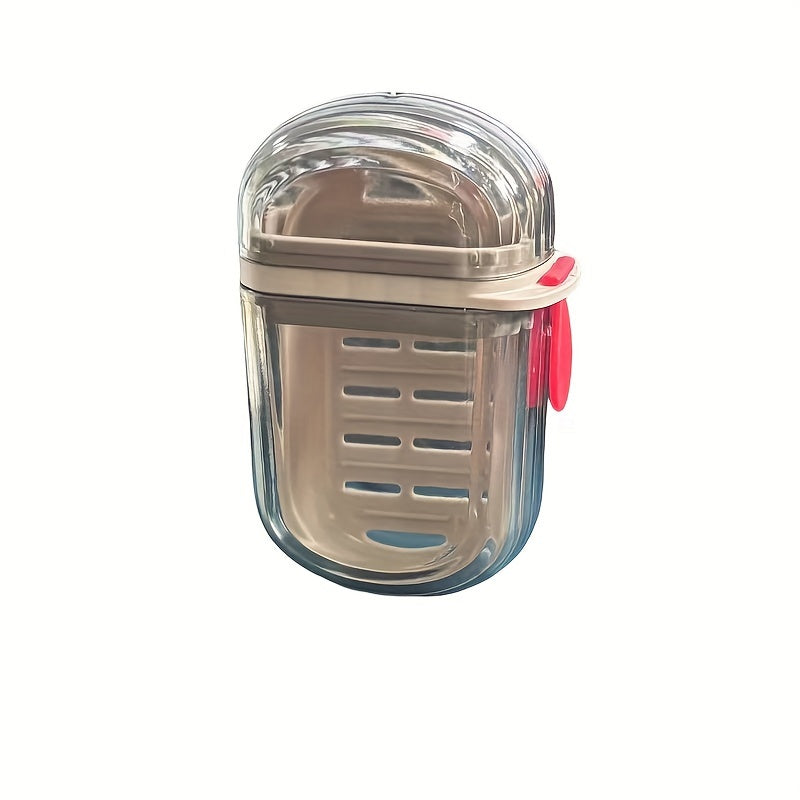 Portable PET Soap Box with Lid Sealed Drainage for Travel and Outdoor Use