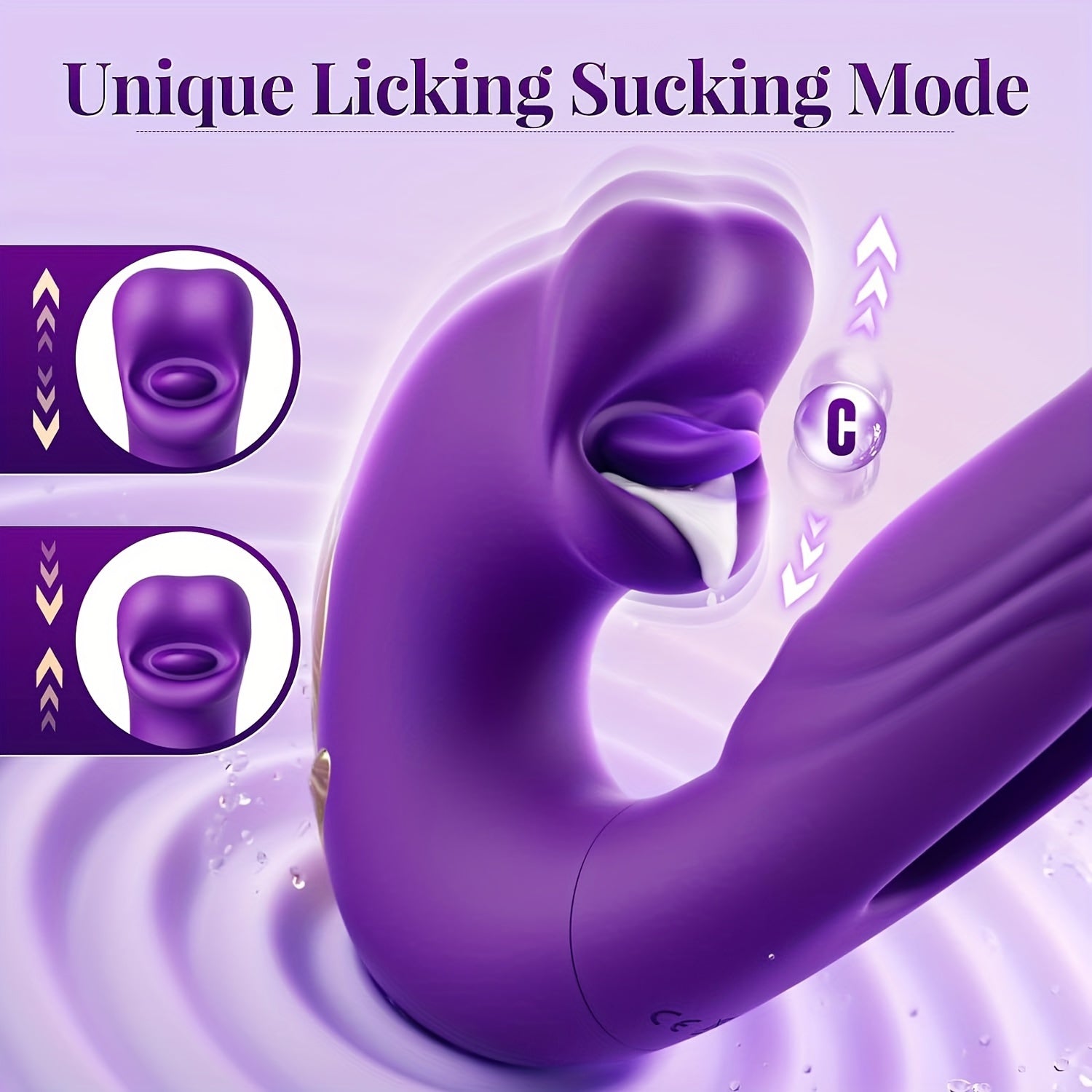 Estimulador de clítoris con lengua de 7 modos y vibrador G-spot para mujer