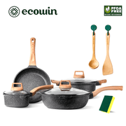 Non-Stick Cookware Set 4-Piece Maifan Stone Coating Frying Pan Wok Pots