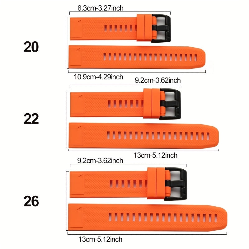 Silicone Watch Band 20mm 22mm Quick Release for Garmin Fenix and Forerunner